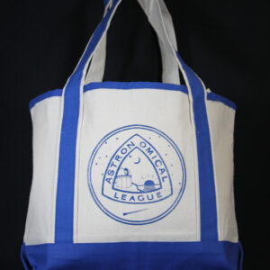 AL Canvas Tote - open top, Natural with royal accents