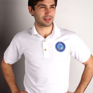 Astronomical League Polo Shirt - White, embroidered color logo